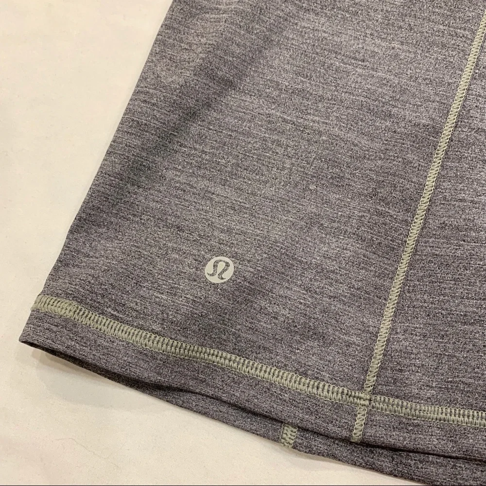 Lululemon Strap It Like It’s Hot Tank Gray Black Mesh Criss Cross Back Size 4